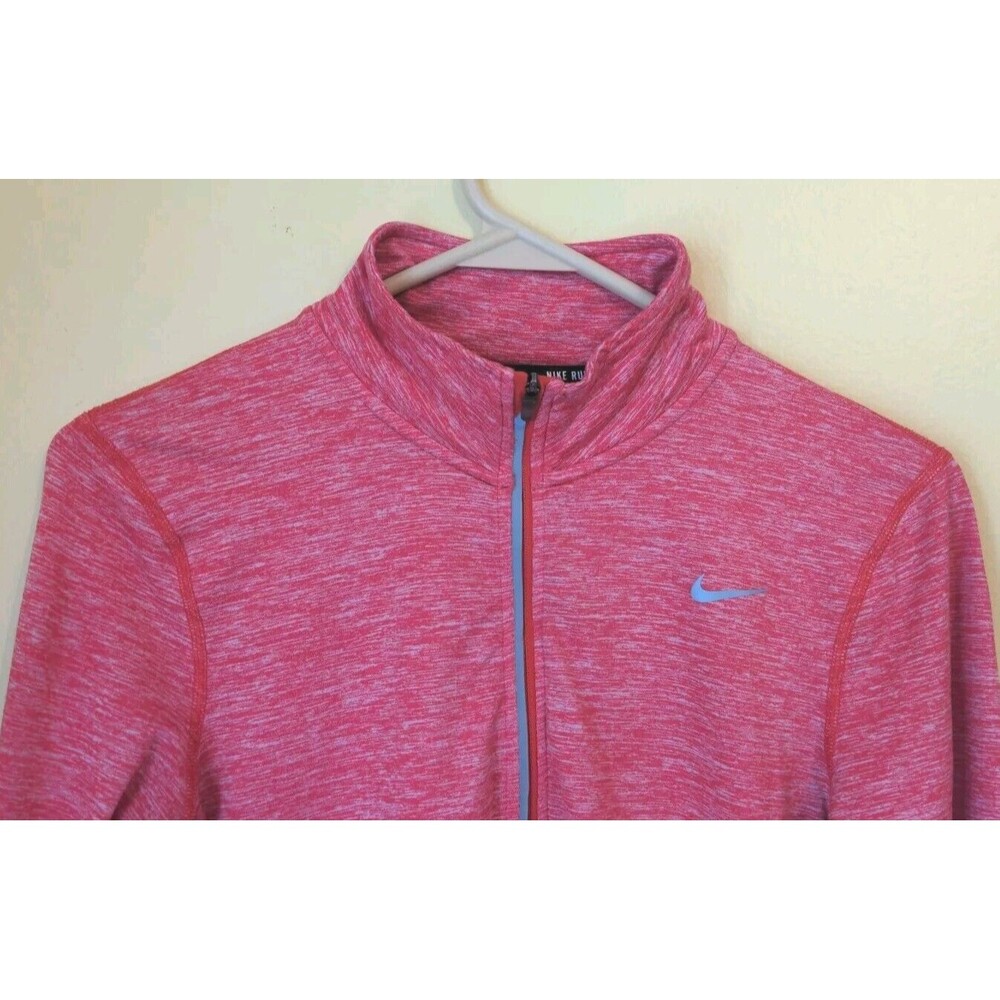 Nike Running Women's Dri-Fit Long Sleeve Heather Orange 1/4 Zip Pullover Size S - Picture 2 of 9